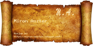 Miron Aszter névjegykártya